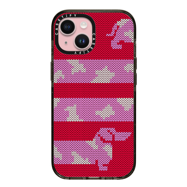 CASETiFY iPhone 15 ケース ブラック インパクトケース Dachschund Sweater casetify_artist