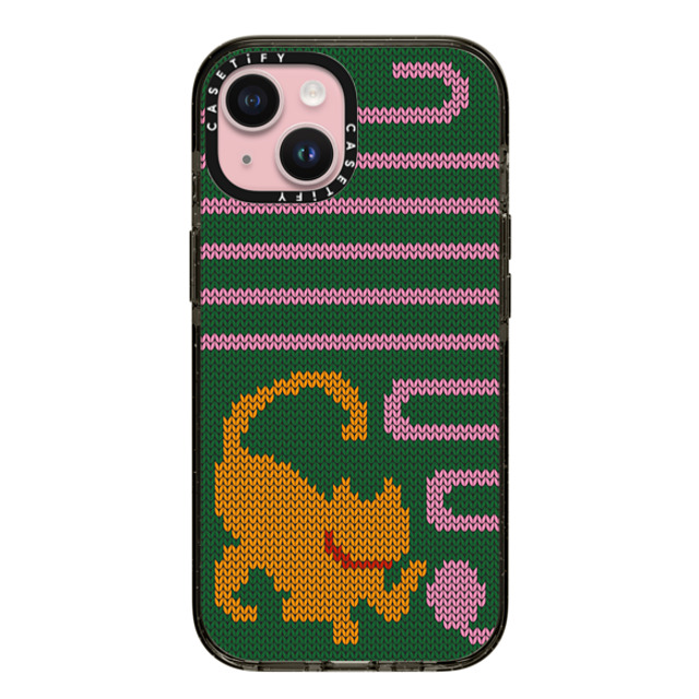 CASETiFY iPhone 15 ケース ブラック インパクトケース Cat Mas Sweater casetify_artist