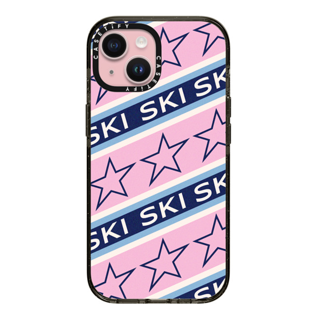 CASETiFY iPhone 15 ケース ブラック インパクトケース Ski Star Stripes casetify_artist