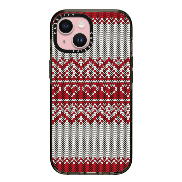 CASETiFY iPhone 15 ケース ブラック インパクトケース Red Fair Isle Sweater casetify_artist