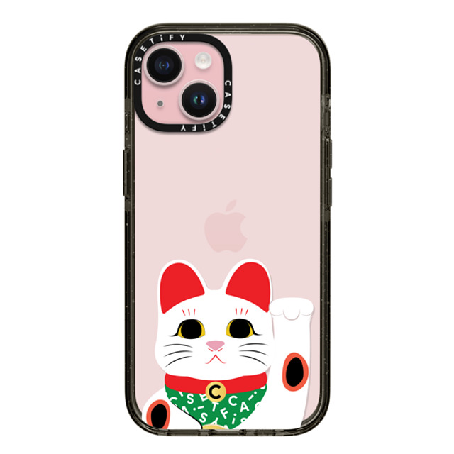 CASETiFY iPhone 15 ケース ブラック インパクトケース Waving Lucky Cat casetify_artist