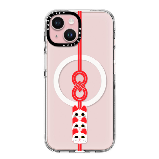 CASETiFY iPhone 15 ケース クリア クリア ケース MagSafe対応 Lucky Knot, Lucky Cat casetify_artist