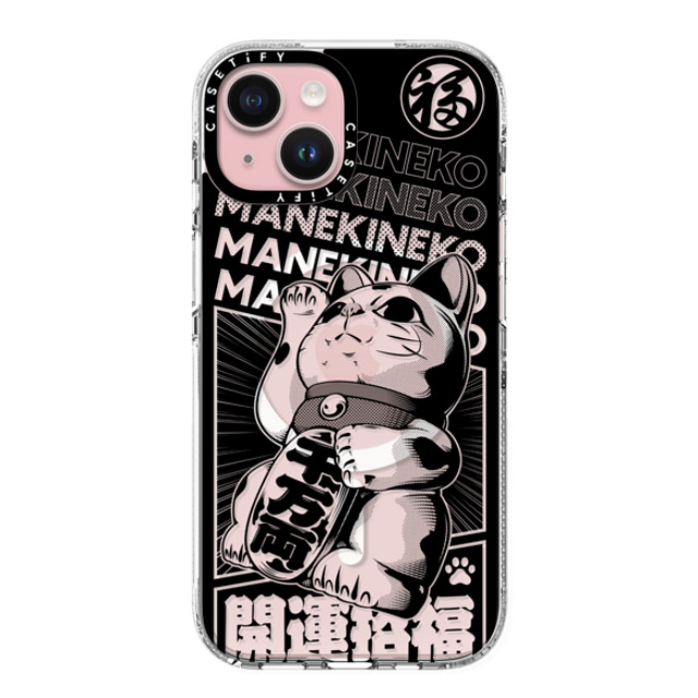 CASETiFY iPhone 15 ケース クリア クリア ケース MagSafe対応 Lucky Cat Comic casetify_artist