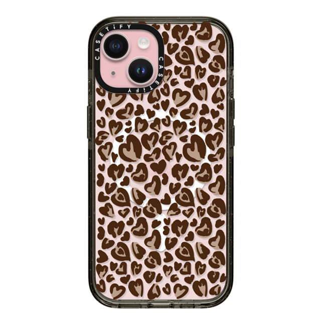 CASETiFY iPhone 15 Case Black Impact Case MagSafe Compatible Leopard Love- Brown casetify_artist Back to School CASETiFY iPhone 15 Case Black Impact Case MagSafe Compatible Leopard Love- Brown casetify_artist Back to School