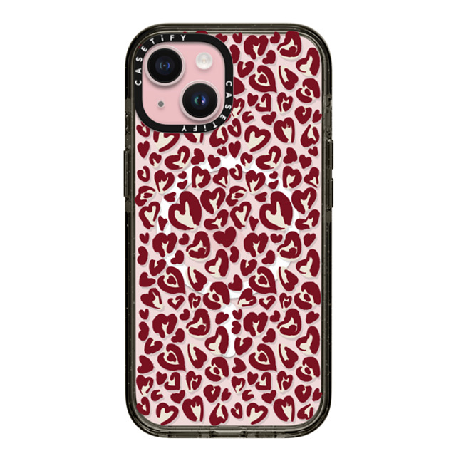CASETiFY iPhone 15 Case Black Impact Case MagSafe Compatible Leopard Love- Red casetify_artist Back to School CASETiFY iPhone 15 Case Black Impact Case MagSafe Compatible Leopard Love- Red casetify_artist Back to School