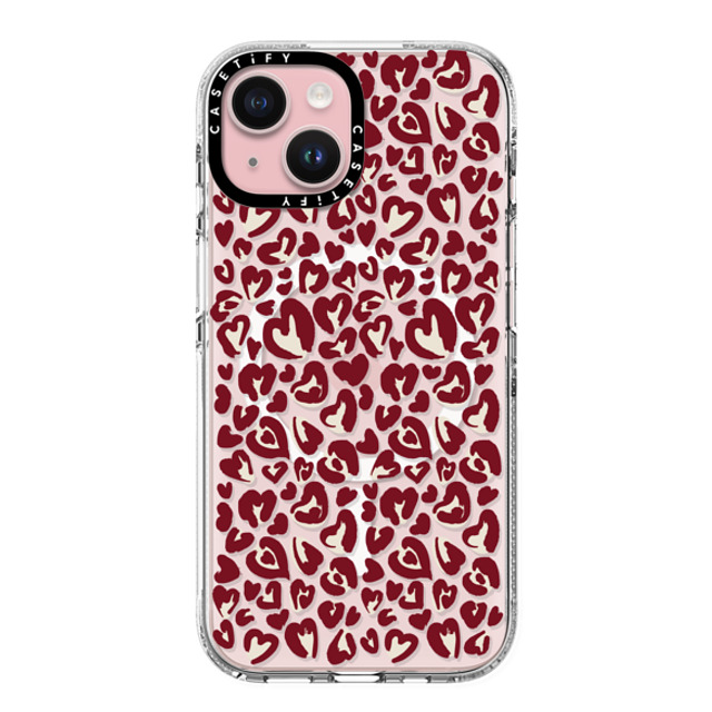 CASETiFY iPhone 15 Case クリア クリア ケース MagSafe対応 Leopard Love- Red casetify_artist Back to School CASETiFY iPhone 15 Case クリア クリア ケース MagSafe対応 Leopard Love- Red casetify_artist Back to School