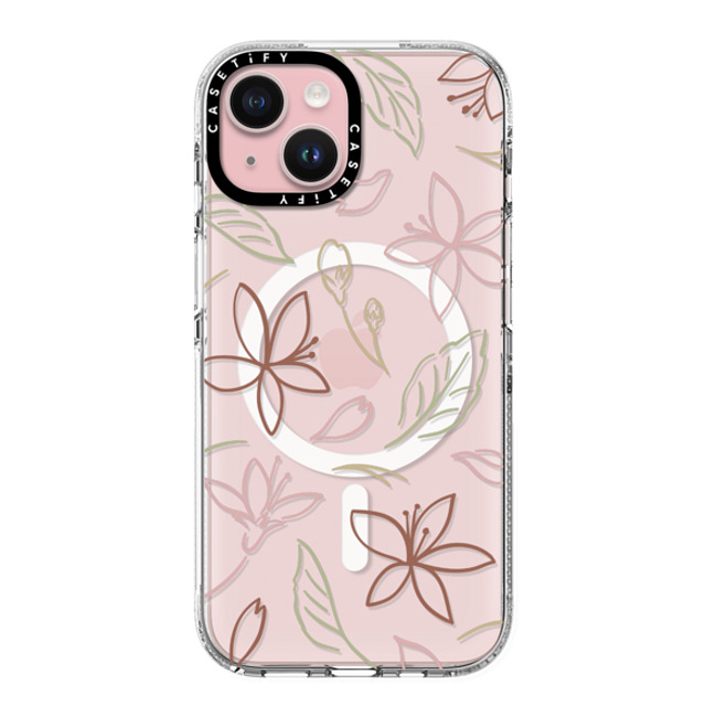 CASETiFY iPhone 15 ケース クリア クリア ケース MagSafe対応 フローラル Pastel Sakura