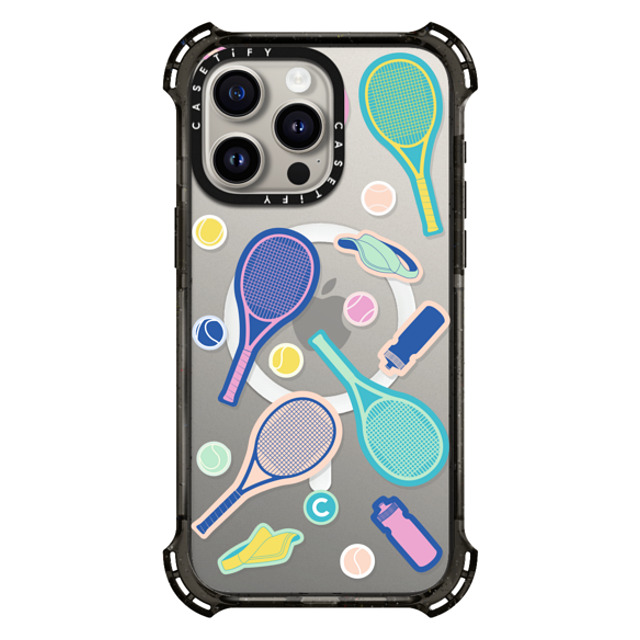 CASETiFY iPhone 15 Pro Max Case Black バウンスケース Tennis Stickers casetify_artist Back to School CASETiFY iPhone 15 Pro Max Case Black バウンスケース Tennis Stickers casetify_artist Back to School