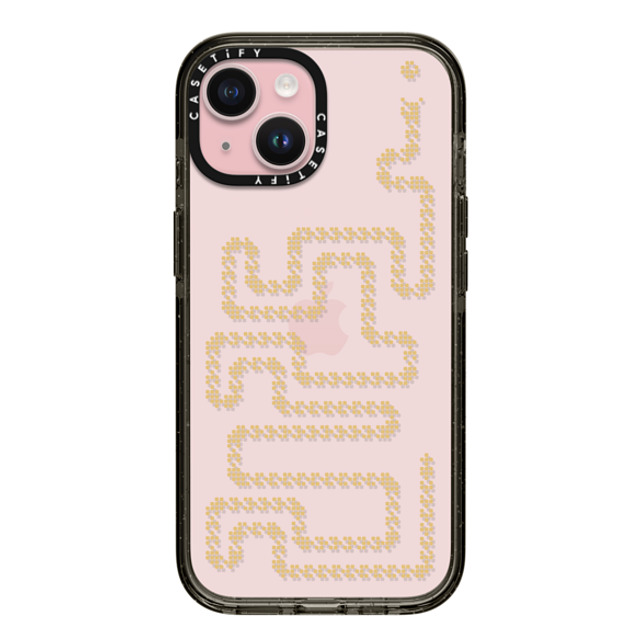 CASETiFY iPhone 15 ケース ブラック インパクトケース Snake Snake Game