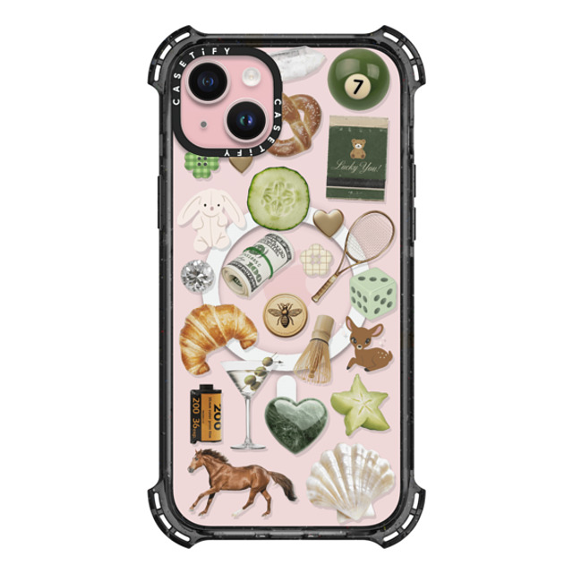 CASETiFY iPhone 15 Plus ケース ブラック バウンスケース Opulence Luck Club casetify_artist Back to School CASETiFY iPhone 15 Plus ケース ブラック バウンスケース Opulence Luck Club casetify_artist Back to School