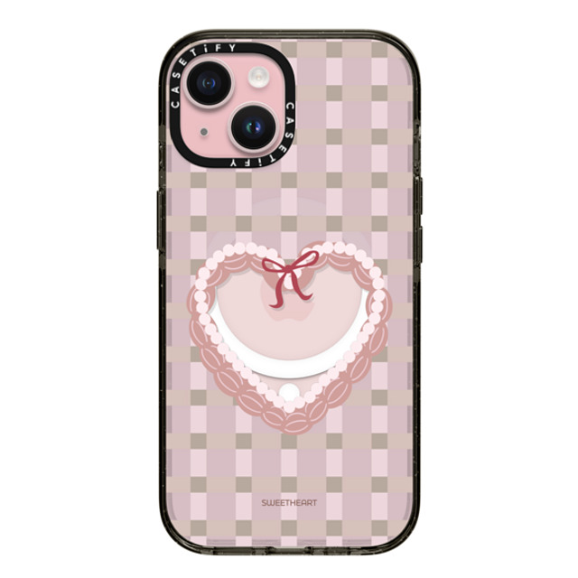 CASETiFY iPhone 15 ケース Black インパクトケース MagSafe対応 Sweetheart checkered case casetify_artist