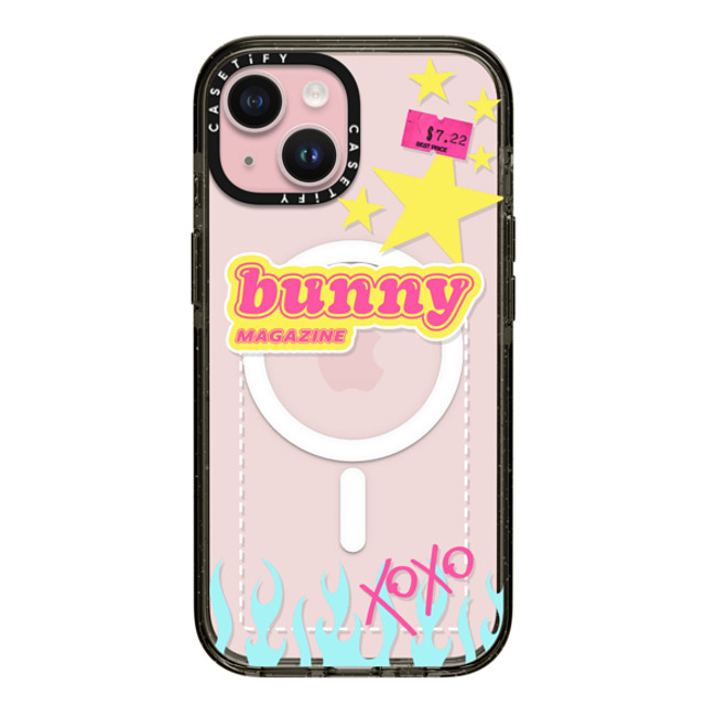 CASETiFY iPhone 15 Case Black Impact Case MagSafe Compatible Bunny Magazine casetify_artist CASETiFY iPhone 15 Case Black Impact Case MagSafe Compatible Bunny Magazine casetify_artist