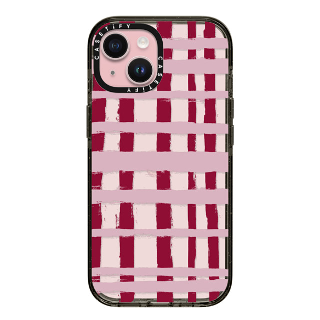 CASETiFY iPhone 15 Case Black Impact Case Checkered Checkered Berry Stripes Mother's Day CASETiFY iPhone 15 Case Black Impact Case Checkered Checkered Berry Stripes Mother's Day