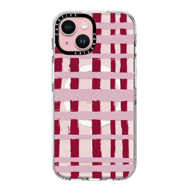 CASETiFY iPhone 15 ケース クリア クリア ケース MagSafe対応 Checkered Checkered Berry Stripes Father's Day CASETiFY iPhone 15 ケース クリア クリア ケース MagSafe対応 Checkered Checkered Berry Stripes Father's Day