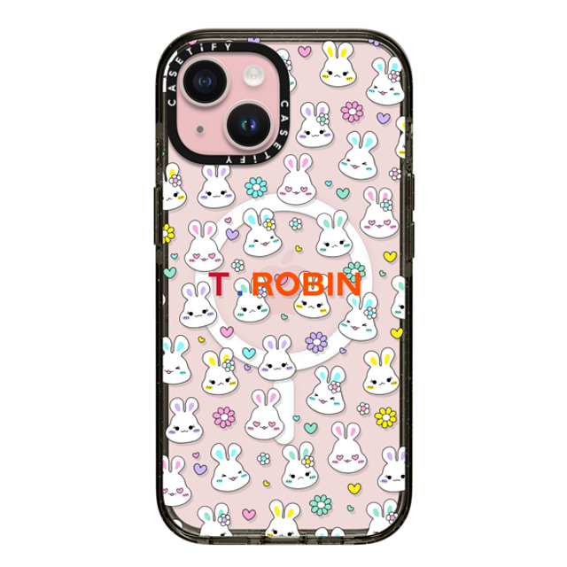 CASETiFY iPhone 15 Case Black Impact Case MagSafe Compatible Bunny Floral Custom Case casetify_artist CASETiFY iPhone 15 Case Black Impact Case MagSafe Compatible Bunny Floral Custom Case casetify_artist