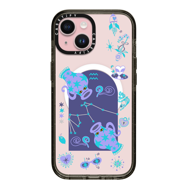 CASETiFY iPhone 15 ケース ブラック インパクトケース MagSafe対応 みずがめ座 casetify_artist Father's Day CASETiFY iPhone 15 ケース ブラック インパクトケース MagSafe対応 みずがめ座 casetify_artist Father's Day