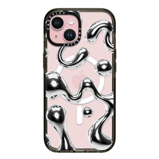 CASETiFY iPhone 15 ケース ブラック インパクトケース MagSafe対応 Chrome Liquid Groovy casetify_artist Back to School CASETiFY iPhone 15 ケース ブラック インパクトケース MagSafe対応 Chrome Liquid Groovy casetify_artist Back to School