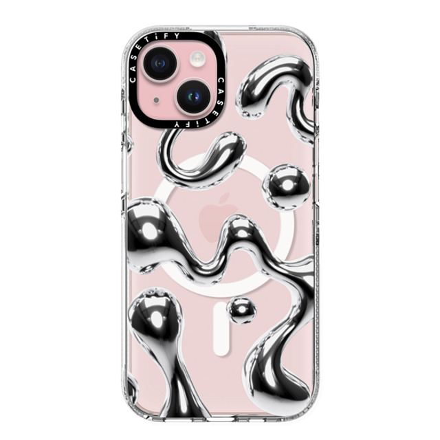 CASETiFY iPhone 15 Case クリア クリア ケース MagSafe対応 Chrome Liquid Groovy casetify_artist Back to School CASETiFY iPhone 15 Case クリア クリア ケース MagSafe対応 Chrome Liquid Groovy casetify_artist Back to School