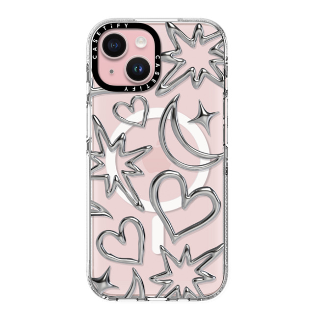 CASETiFY iPhone 15 Case クリア クリア ケース MagSafe対応 Chrome Scribbles casetify_artist Back to School CASETiFY iPhone 15 Case クリア クリア ケース MagSafe対応 Chrome Scribbles casetify_artist Back to School