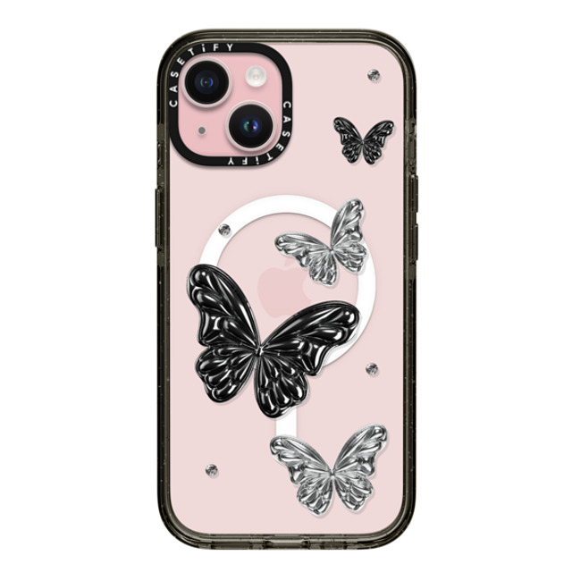 CASETiFY iPhone 15 Case Black Impact Case MagSafe Compatible Metallic Butterfly casetify_artist Back to School CASETiFY iPhone 15 Case Black Impact Case MagSafe Compatible Metallic Butterfly casetify_artist Back to School