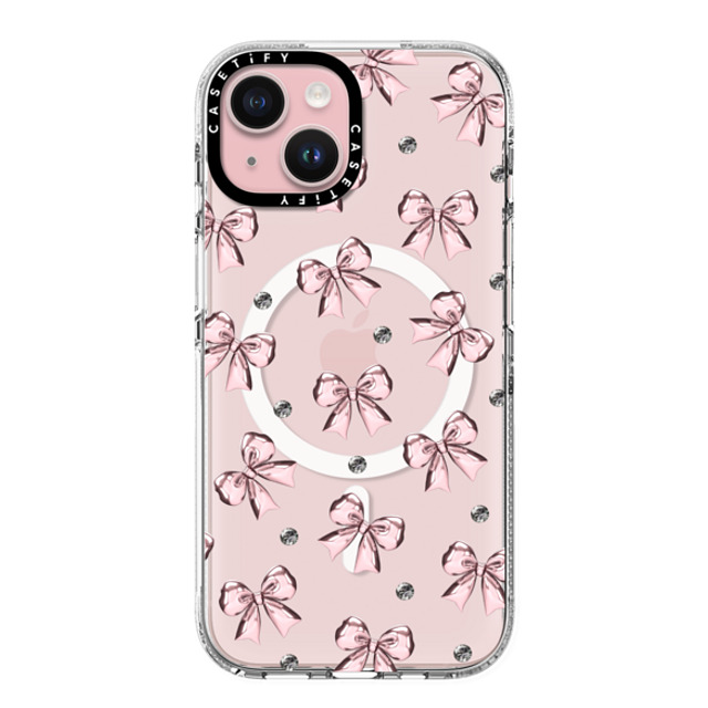 CASETiFY iPhone 15 Case クリア クリア ケース MagSafe対応 Metallic Pink Ribbon casetify_artist Back to School CASETiFY iPhone 15 Case クリア クリア ケース MagSafe対応 Metallic Pink Ribbon casetify_artist Back to School
