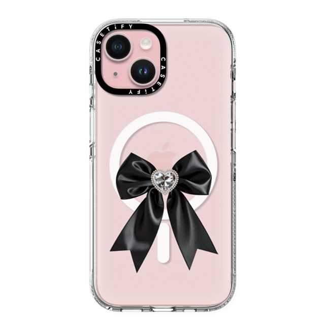 CASETiFY iPhone 15 Case クリア クリア ケース MagSafe対応 Black Satin Ribbon casetify_artist Back to School CASETiFY iPhone 15 Case クリア クリア ケース MagSafe対応 Black Satin Ribbon casetify_artist Back to School