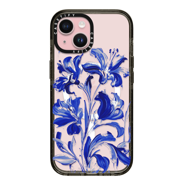 CASETiFY iPhone 15 ケース ブラック インパクトケース MagSafe対応 Floral フローラル Cobalt Bloom Back to School CASETiFY iPhone 15 ケース ブラック インパクトケース MagSafe対応 Floral フローラル Cobalt Bloom Back to School