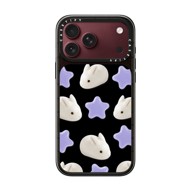 CASETiFY iPhone 18 Pro Max �P�[�X Glossy Black �C���p�N�g�P�[�X MagSafe�Ή� - �O���b�V�[ Jelly Bunny Stars casetify_artist