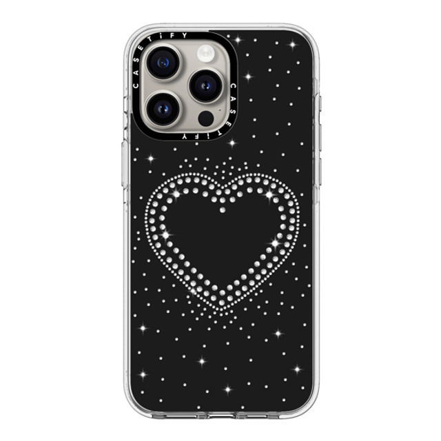 CASETiFY iPhone 15 Pro Max ケース クリア クリア ケース MagSafe対応 Heart,Monochrome,Pattern RHINESTONE ROMANCE