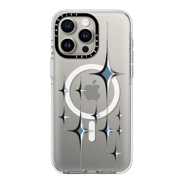 CASETiFY iPhone 15 Pro Max ケース クリア クリア ケース MagSafe対応 Star Chrome Sparkles - Graphite