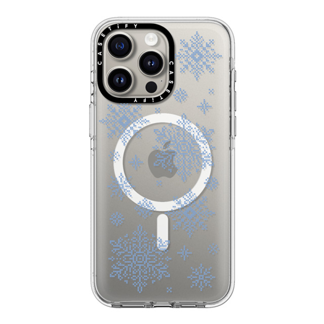 CASETiFY iPhone 15 Pro Max ケース クリア クリア ケース MagSafe対応 Needlepoint Snowflakes casetify_artist