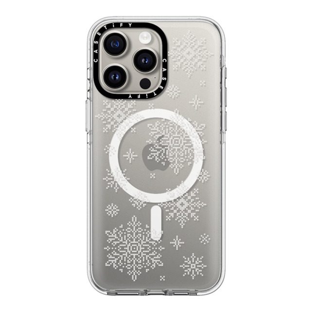 CASETiFY iPhone 15 Pro Max ケース クリア クリア ケース MagSafe対応 Needlepoint Snowflakes casetify_artist