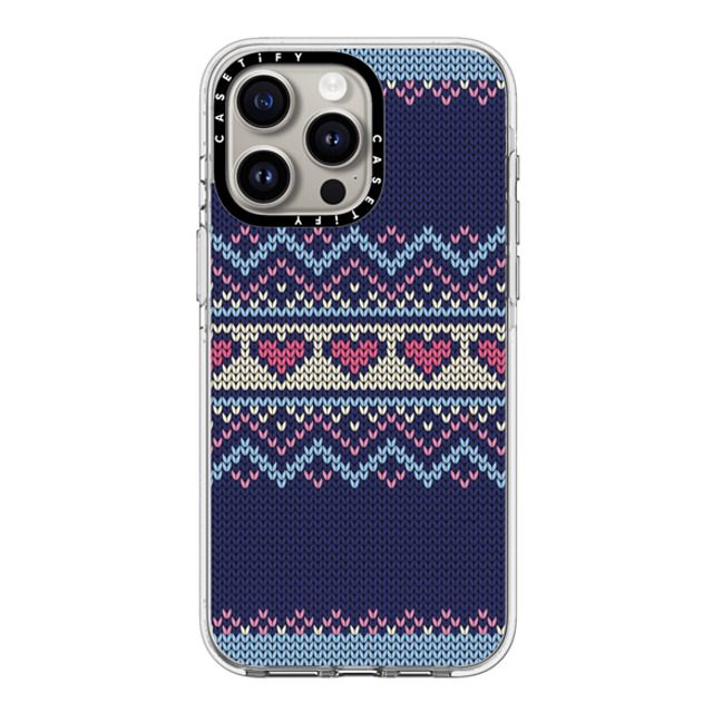 CASETiFY iPhone 15 Pro Max ケース クリア クリア ケース MagSafe対応 Blue Fair Isle Sweater casetify_artist