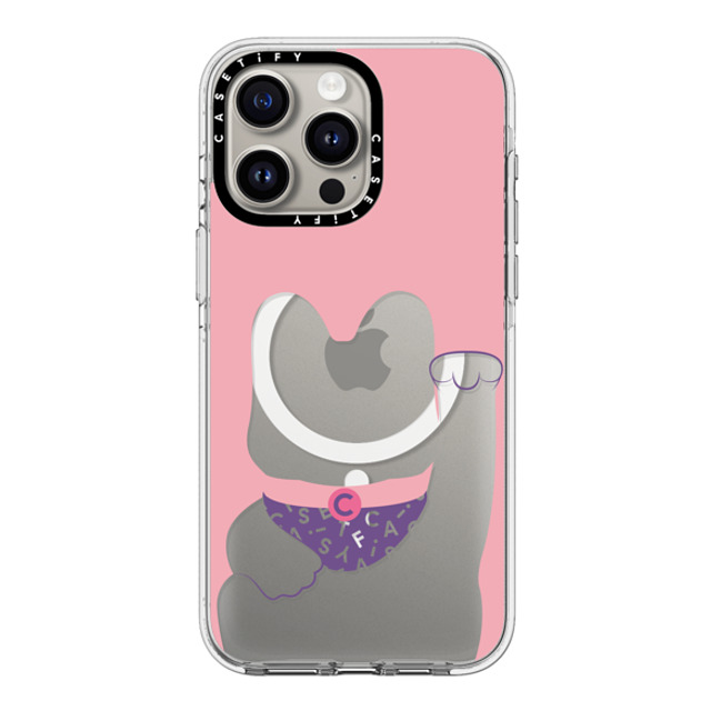 CASETiFY iPhone 15 Pro Max ケース クリア クリア ケース MagSafe対応 Lucky Cat Pink casetify_artist