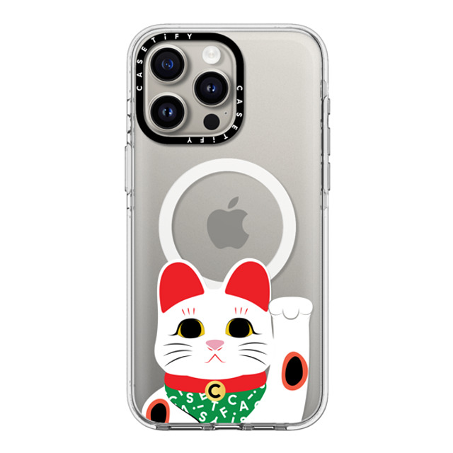 CASETiFY iPhone 15 Pro Max ケース クリア クリア ケース MagSafe対応 Waving Lucky Cat casetify_artist