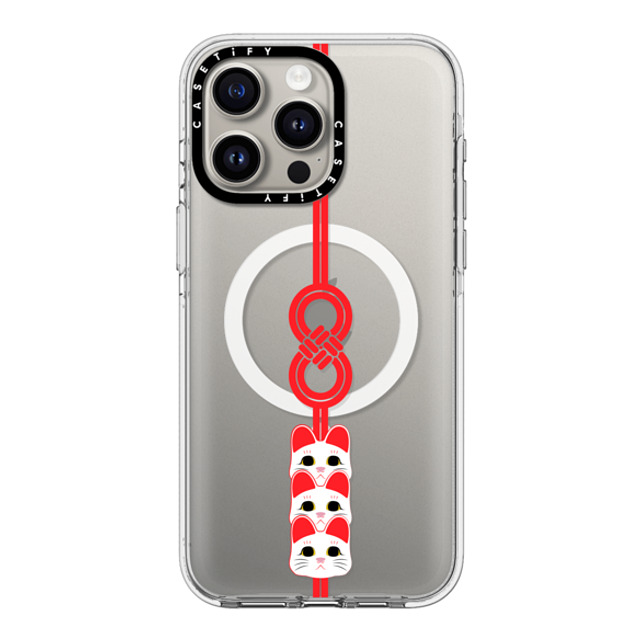 CASETiFY iPhone 15 Pro Max ケース クリア クリア ケース MagSafe対応 Lucky Knot, Lucky Cat casetify_artist