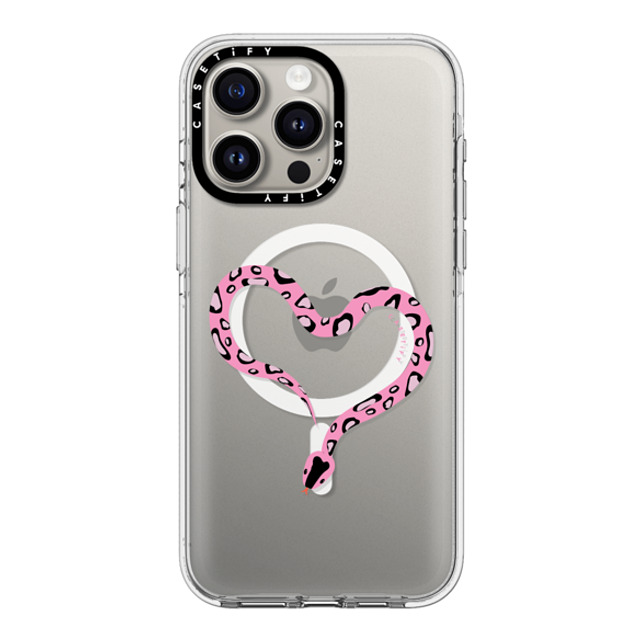 CASETiFY iPhone 15 Pro Max ケース クリア クリア ケース MagSafe対応 Pink Heart Snake casetify_artist