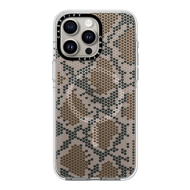 CASETiFY iPhone 15 Pro Max ケース クリア クリア ケース MagSafe対応 Brown Heart Snake Print casetify_artist