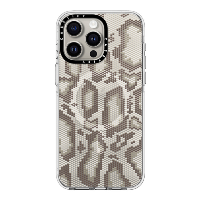 CASETiFY iPhone 15 Pro Max ケース クリア クリア ケース MagSafe対応 Beige Heart Snake Print casetify_artist