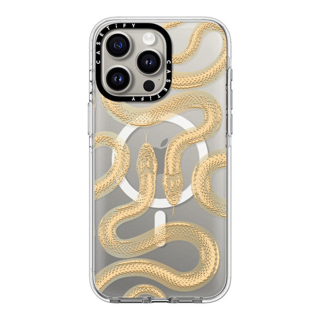 CASETiFY iPhone 15 Pro Max ケース クリア クリア ケース MagSafe対応 Gold Kingsnake casetify_artist