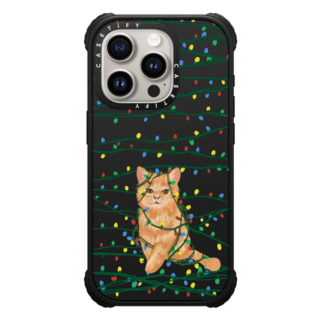 CASETiFY iPhone 15 Pro ケース マットブラック ウルトラ インパクトケース MagSafe 対応 Meowy Catmas casetify_artist