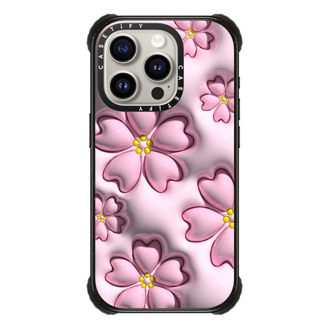 CASETiFY iPhone 15 Pro Case Black ウルトラ インパクトケース MagSafe 対応 フローラル Sakura CASETiFY iPhone 15 Pro Case Black ウルトラ インパクトケース MagSafe 対応 フローラル Sakura