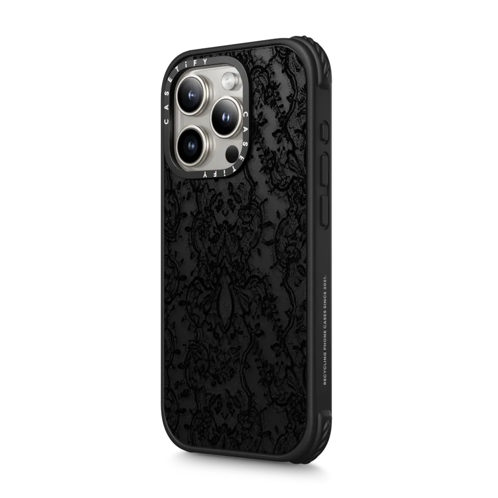 Ultra Impact iPhone 15 Pro Case MagSafe Compatible - Lace Pattern