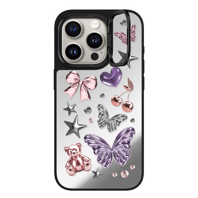 CASETiFY iPhone 15 Pro ケース Silver on Black ミラー リングスタンドケース MagSafe対応 Metallic Dream casetify_artist Back to School CASETiFY iPhone 15 Pro ケース Silver on Black ミラー リングスタンドケース MagSafe対応 Metallic Dream casetify_artist Back to School