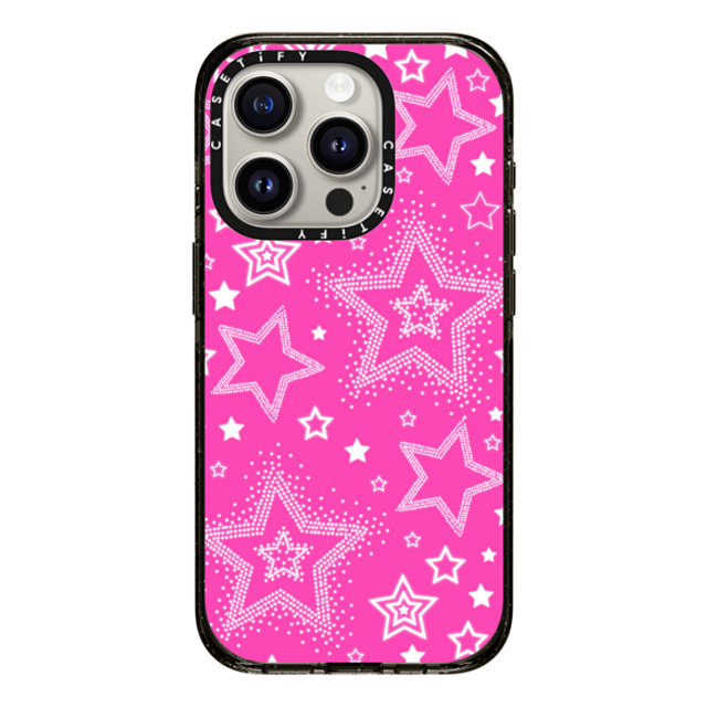 CASETiFY iPhone 15 Pro ケース ブラック インパクトケース MagSafe対応 Star,Y2K,Pattern Pink Girly Punk Case CASETiFY iPhone 15 Pro ケース ブラック インパクトケース MagSafe対応 Star,Y2K,Pattern Pink Girly Punk Case