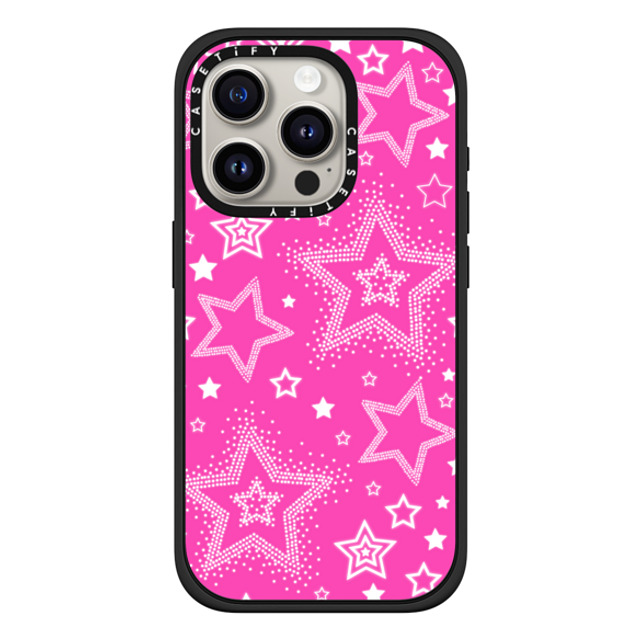 CASETiFY iPhone 15 Pro ケース マットブラック インパクトケース MagSafe対応 Star,Y2K,Pattern Pink Girly Punk Case CASETiFY iPhone 15 Pro ケース マットブラック インパクトケース MagSafe対応 Star,Y2K,Pattern Pink Girly Punk Case