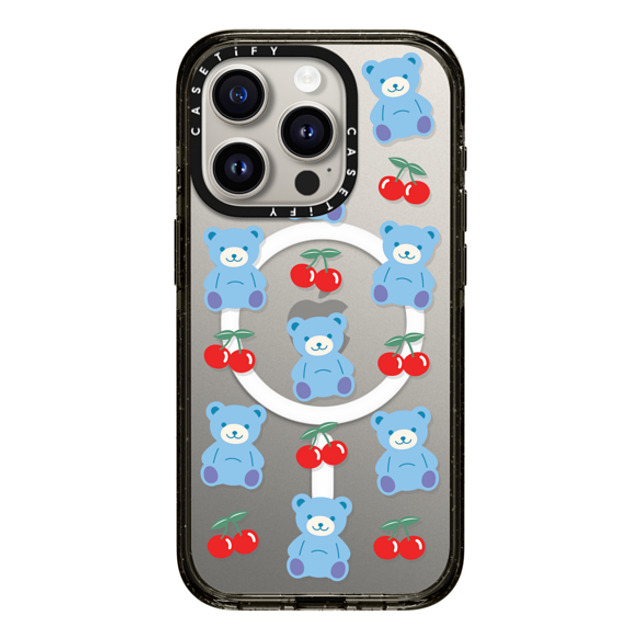 CASETiFY iPhone 15 Pro ケース ブラック インパクトケース MagSafe対応 Animal,Cartoon,Pattern,Cartoon,Y2K,Bear Cherrie Bear