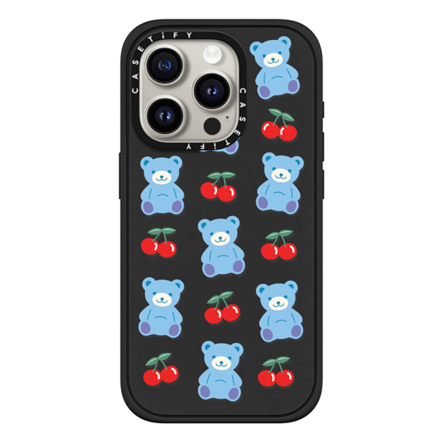 CASETiFY iPhone 15 Pro ケース マットブラック インパクトケース MagSafe対応 Animal,Cartoon,Pattern,Cartoon,Y2K,Bear Cherrie Bear