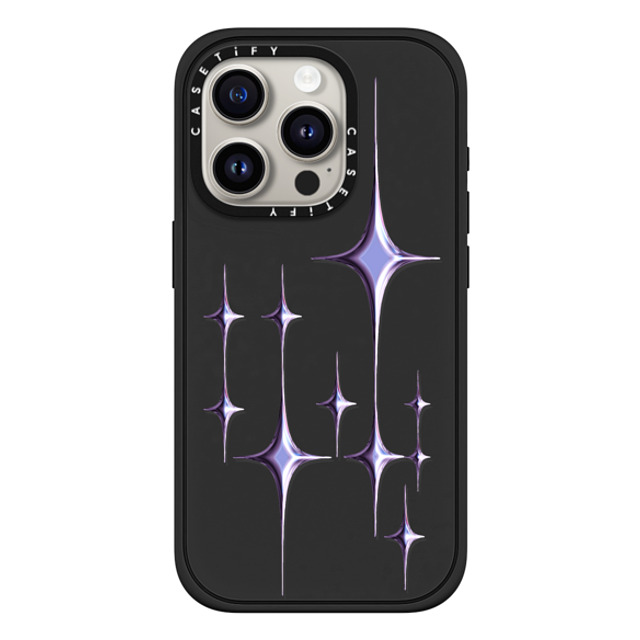 CASETiFY iPhone 15 Pro ケース マットブラック インパクトケース MagSafe対応 Star Star Chrome Sparkles - Purple Back to School CASETiFY iPhone 15 Pro ケース マットブラック インパクトケース MagSafe対応 Star Star Chrome Sparkles - Purple Back to School