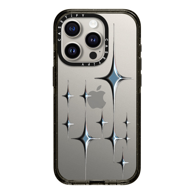 CASETiFY iPhone 15 Pro ケース ブラック インパクトケース Star Chrome Sparkles - Graphite